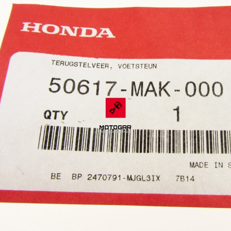 Sprężyna podnóżka kierowcy Honda XL 650 XL 700 Transalp [OEM: 50617MAK000]