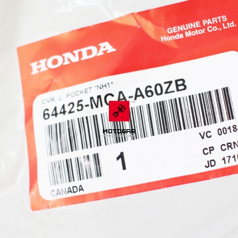 Pokrywa klapka schowka Honda GL 1800 Gold Wing 2006-2010 lewego [OEM: 64425MCAA60ZB]
