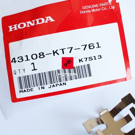 Sprężyna, blaszka klocków hamulcowych Honda XL 600V 650V 700V NX 500 650 XRV 750 [OEM: 43108KT7761]