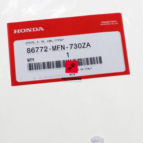 Emblemat naklejka Honda CB 1000R 2015 prawy tył [OEM: 86772MFN730ZA]
