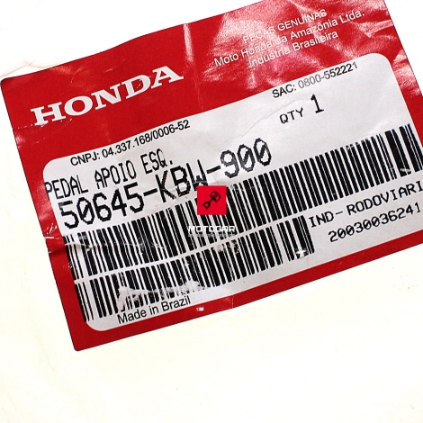 Podnóżek Honda CBF 250 2004 2006 lewy [OEM: 50645KBW900]