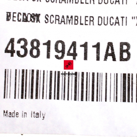 Naklejka zbiornika Ducati Scrambler 800 Desert Sled 2018 lewa [OEM: 43819411AB]