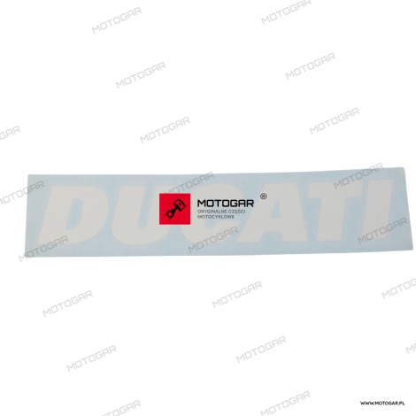 Naklejka logo na bak Ducati Monster S2R, Monster S4R, Hypermotard, Multistrada [OEM: 43611481A]