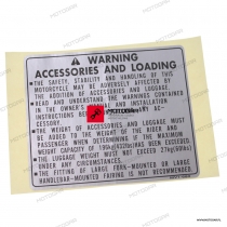 Naklejka informacyjna Honda XRV750 Africa Twin [OEM: 87512MV1680]