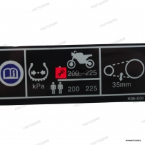 Naklejka regulacji łańcucha Honda CBF300 [OEM: 87505K98E00]
