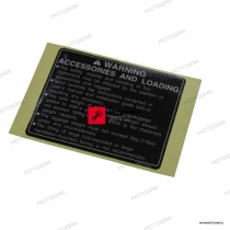 Naklejka informacyjna, obciążenie Honda NSA700 DN-01 [OEM: 87512MEH630]