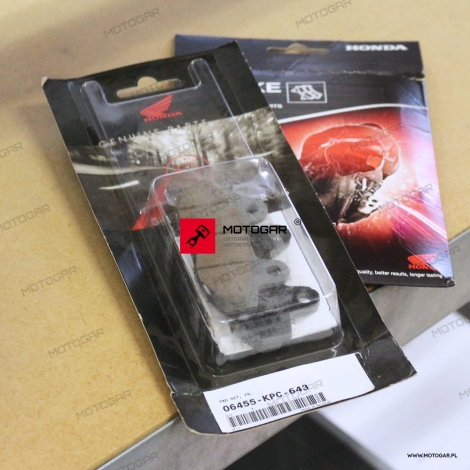 Klocki hamulcowe przednie, na przód Honda XL125 Varadero [OEM: 06455KPC643]