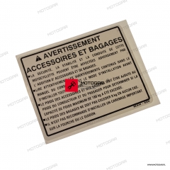 Naklejka informacyjna Honda XL125 Varadero, FX650 Vigor, NX650, SLR650, XL650V Transalp [OEM: 87512MAN620]