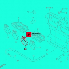Opaska króćców powietrza Honda VT500 Shadow, NT650V Deauville, XRV750 Africa Twin, PC800,CB900F Hornet [OEM: 9501860250]