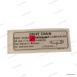 Naklejka informacyjna łańcuch Honda XL 1000 600 650 NX 500 650 [OEM: 87507MAN610]