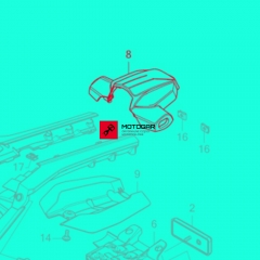 Osłona podświetlenia tablicy rejestracyjnej Honda CB125, CBF125, CB300, CBF300 [OEM: 80141K94T00]