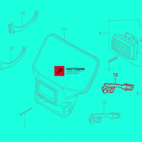 Uchwyt, obejma obudowy reflektora Honda XR600R [OEM: 61309KF0000]